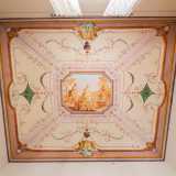 L�ultimo ambiente � quello maggiormente frequentato dai proprietari. Il soffitto esibisce una scena quotidiana campestre dai toni color ocra racchiusa in una cornice rosata con foglie ed edere. Fu realizzata sul finire dei 700 dall�artista Franco Carella